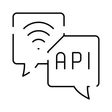 Api interface icon showing application programming interface connection Stock Illustration