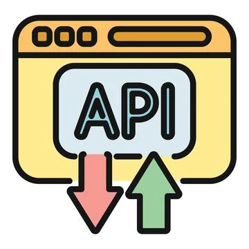 Api interface icon showing data transfer Illustrazione stock