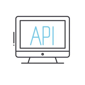 Api interface line icon, outline symbol, vector illustration, concept sign Stock Illustration