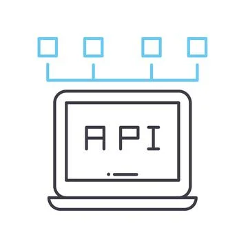 Api interface line icon, outline symbol, vector illustration, concept sign Illustrazione stock