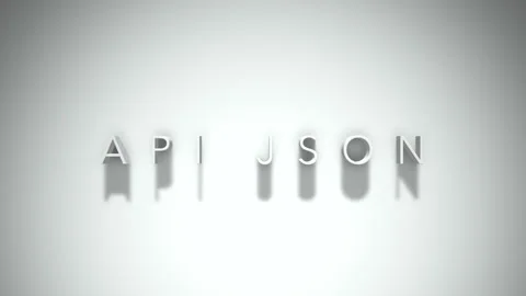 Api json 3D title animation with shadows on a white background Stock Footage 297015648