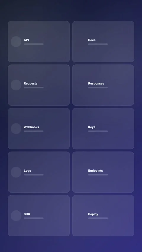 API Key Management Interface Modern Gradient SaaS Interface Vertical Animation Stock Footage 345155040