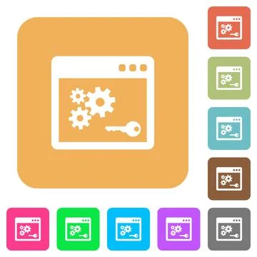 API key rounded square flat icons イラスト素材