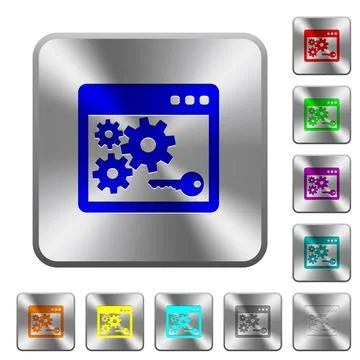 API key rounded square steel buttons イラスト素材