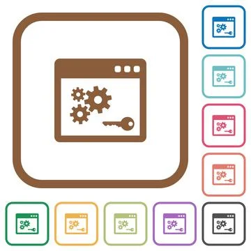 API key simple icons Illustrazione stock