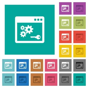 API key square flat multi colored icons Stock-Illustration