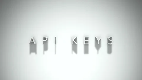 Api keys 3D title animation with shadows on a white background Stock Footage 296915273