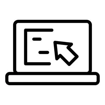 Api laptop icon, outline style Illustrazione stock
