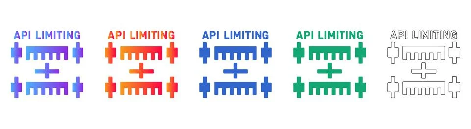 API Limiting Concept Icons イラスト素材