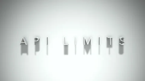 Api limits 3D title animation with shadows on a white background Stock Footage 297216065