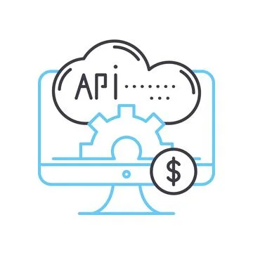 Api line icon, outline symbol, vector illustration, concept sign Stock Illustration
