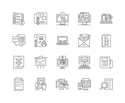 Api line icons, signs, vector set, outline illustration concept Stockillustratie