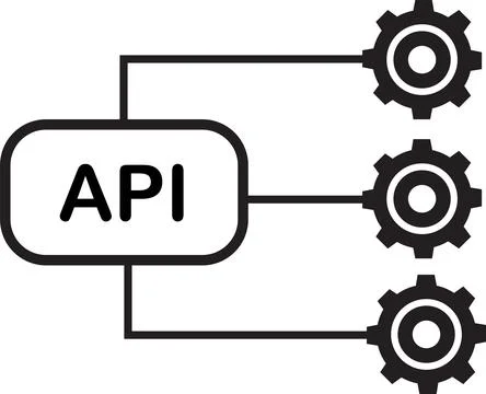 Api linear icon on white background. Api logo. Software integration Stock Illustration