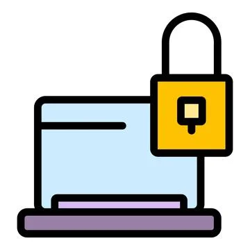 Api lock laptop icon vector flat イラスト素材
