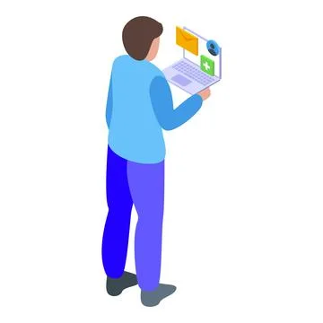 API man icon isometric vector. Web code Stock Illustration