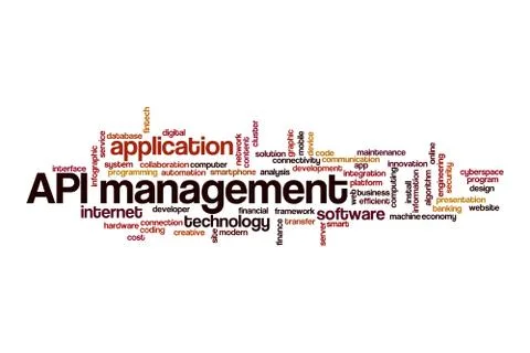 API management word cloud concept Stock Illustration
