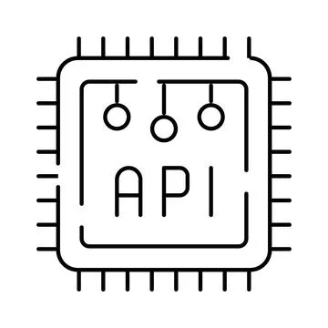Api microchip icon representing software interface technology Illustrazione stock