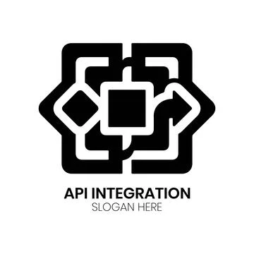 API Microservice Network Logo Design with Geometric Connectivity Stock Illustration