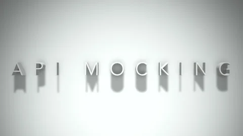 Api mocking 3D title animation with shadows on a white background Stock Footage 297015674