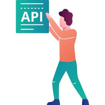 Api modeling icon vector man programming app Stock Illustration
