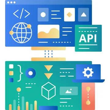 Api modeling icon vector web interface development Stock Illustration