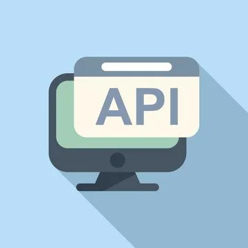 Api monitor icon flat vector. Code gear hosting Stock Illustration