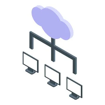 Api network cloud icon isometric vector. Web code Stock Illustration