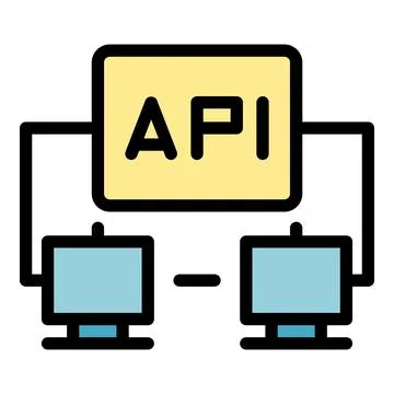 Api network icon vector flat 스톡 일러스트