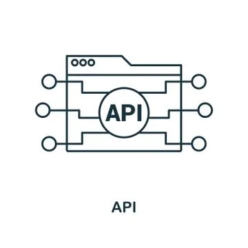 Api outline icon. Simple design from web development icon collection. UI and UX Stock Illustration