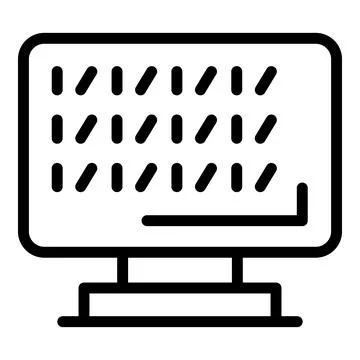 Api pc icon, outline style Stock Illustration