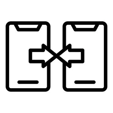 Api phone data exchange icon, outline style Stock Illustration