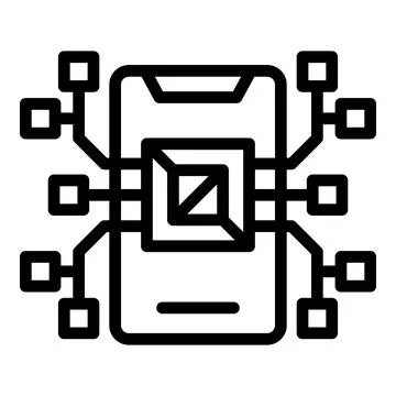 Api phone processor icon, outline style 스톡 일러스트
