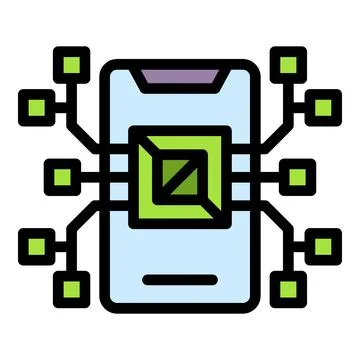 Api phone processor icon vector flat 스톡 일러스트