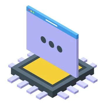 Api processor icon isometric vector. Code development Stock Illustration
