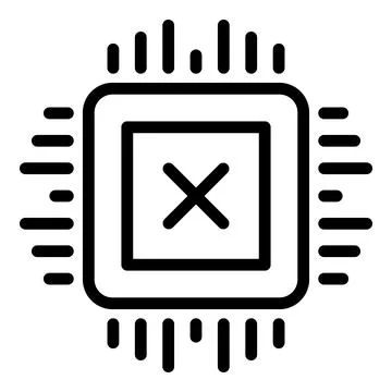 Api processor icon, outline style 스톡 일러스트