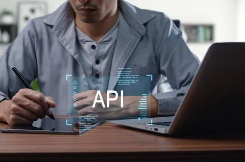 API Programming Interface Creation and Development Process Stock Photos