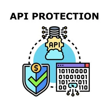 Api protection ensuring data security and secure access Stock Illustration