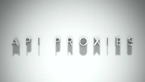 Api proxies 3D title animation with shadows on a white background Stock Footage 297015657