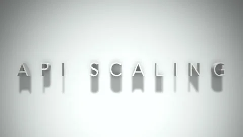 Api scaling 3D title animation with shadows on a white background Stock Footage 297268411