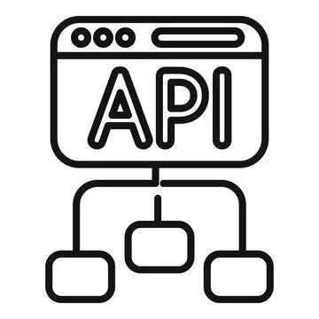 Api scheme gear hosting icon outline vector. Code build team Stock Illustration