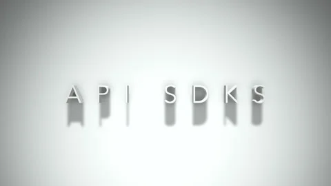 Api sdks 3D title animation with shadows on a white background Stock Footage 297015667