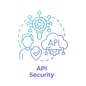Api security blue gradient concept icon Stock Illustration