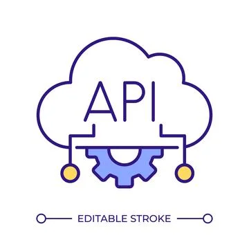Api security RGB color icon Stock Illustration