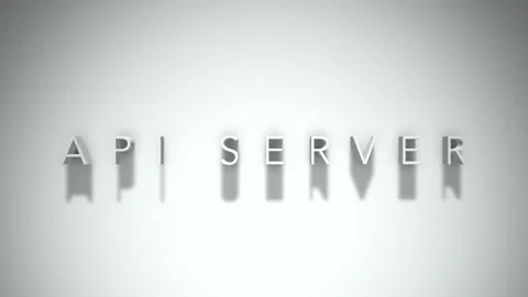 Api server 3D title animation with shadows on a white background Stock Footage 297015686