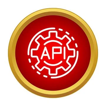 Api software development integration gear icon concept Stock Illustration