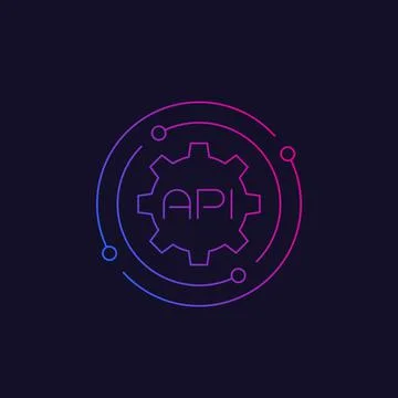 API, software integration, line icon イラスト素材