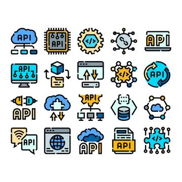 Api software programming technology interface data connection concept Stock Illustration
