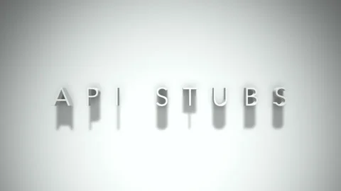 Api stubs 3D title animation with shadows on a white background Stock Footage 297273857