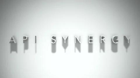 Api synergy 3D title animation with shadows on a white background Stock Footage 297273855