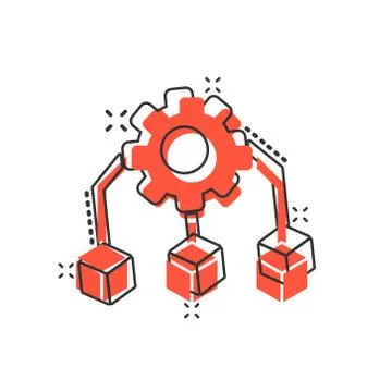 Api technology icon in comic style. Algorithm cartoon vector illustration on  Stock Illustration